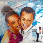 2 portraits acrylique