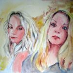 Portrait sur commande à l'acrylique. Composition par Sylvie Forestier