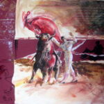 Acrylique et collage corrida