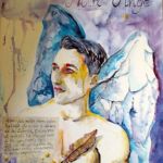 Portrait en ange acrylique avec texte émouvant