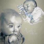 Pastel sec papier teinté