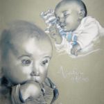 Pastel sec papier teinté