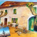 Maison sur commande à l'acrylique et collages familiaux Maison sur commande à l'acrylique et collages familiaux