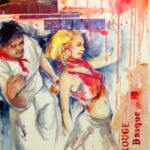 . Tableau à l'acrylique et collage sur toile. Composition par Sylvie Forestier